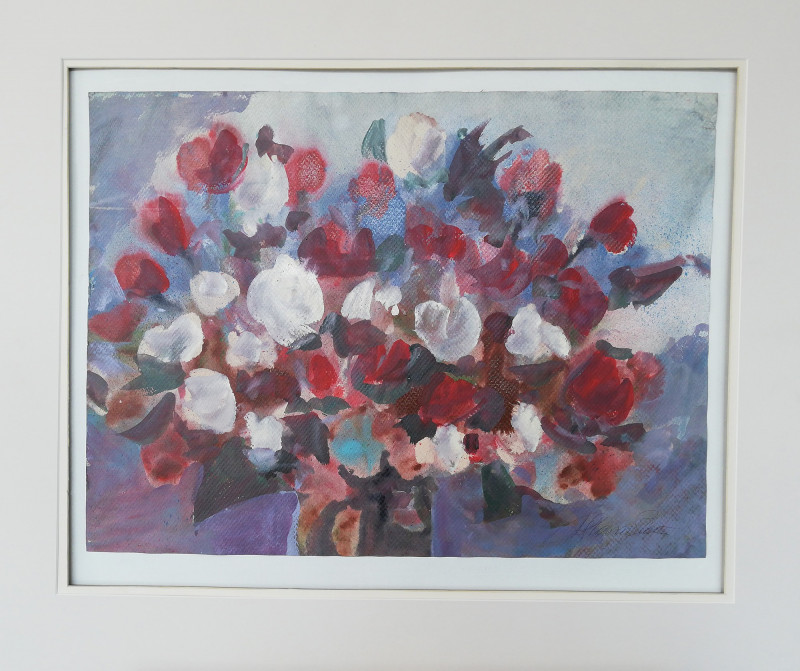 Vilius-Ksaveras Slavinskas tapytas paveikslas Puokštė I, Gėlės , paveikslai internetu