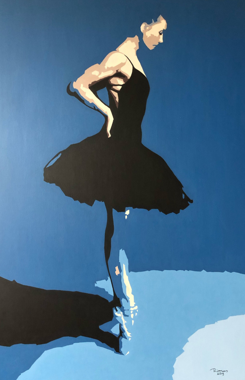 Rimas Bružas tapytas paveikslas Užkulisiai, Šokis - Muzika , paveikslai internetu
