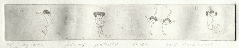 Eglė Kuckaitė tapytas paveikslas Pirmoji patirtis, Miniatiūros - Maži darbai , paveikslai internetu