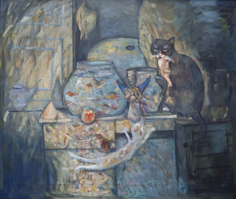 Still Life of Night original painting by Vidmantas Jažauskas. Still Life For Kitchen