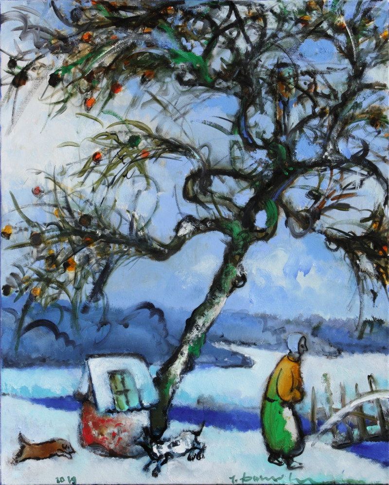 Jonas Daniliauskas tapytas paveikslas Obelis žiemą, Meno kolekcionieriams , paveikslai internetu