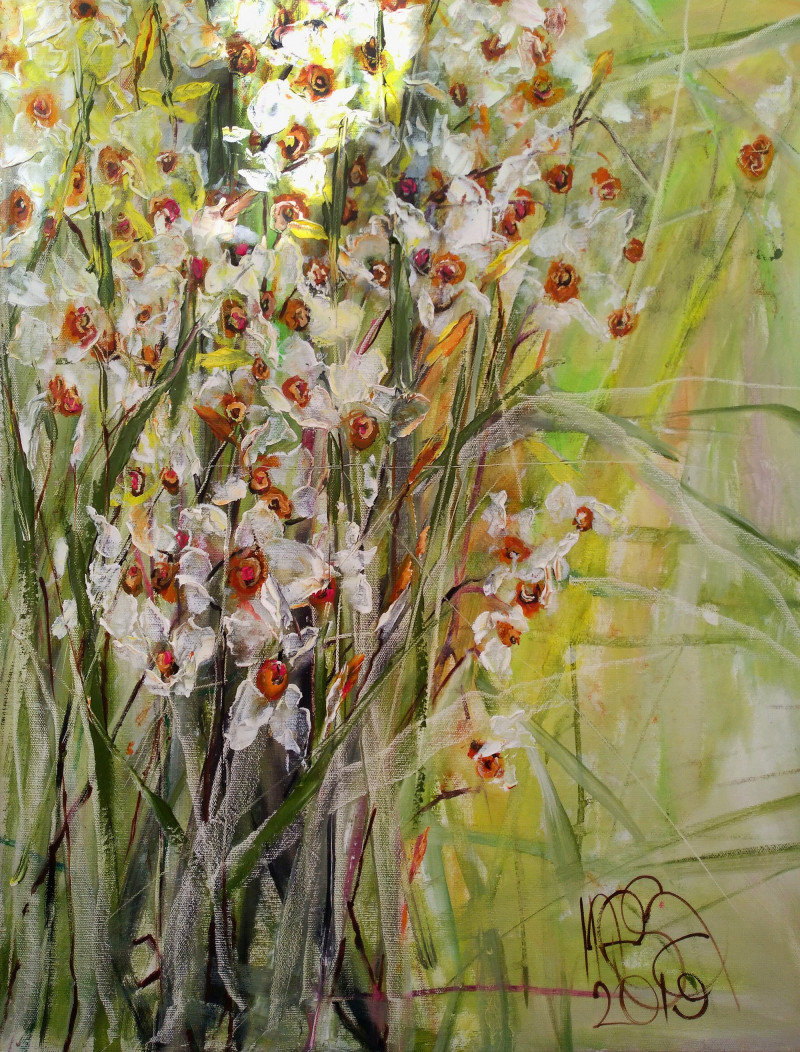 Inesa Škeliova tapytas paveikslas Narcizai 3, Gėlės , paveikslai internetu
