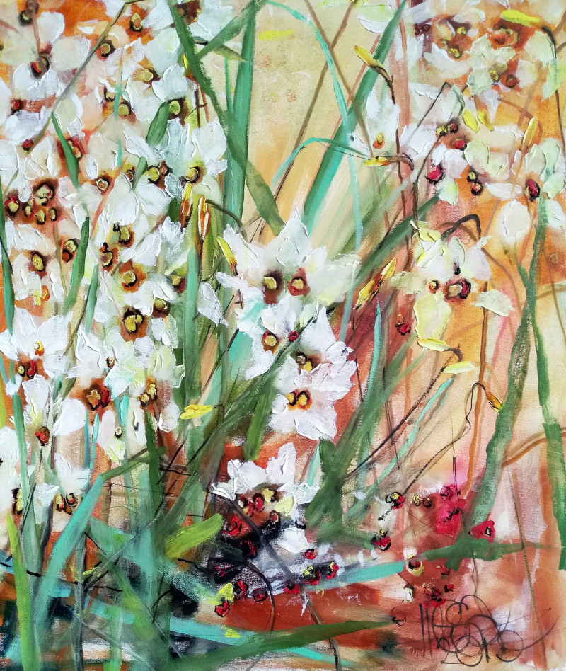 Narcissus 4 original painting by Inesa Škeliova. Flowers