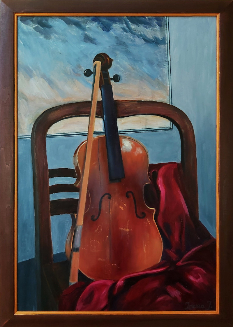 Irena Jasiūnienė tapytas paveikslas Senas smuikas, Šokis - Muzika , paveikslai internetu