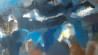 Ugnius Motiejūnas tapytas paveikslas Temstančios dėmės / parama Ukrainai, Slava Ukraini , paveikslai internetu