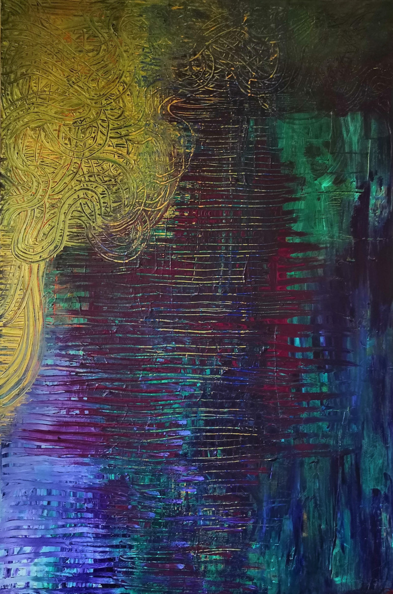 Aušrinė Gudienė tapytas paveikslas Nieko tokio nenutiko, Abstrakti tapyba , paveikslai internetu