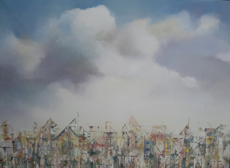 Laima Giedraitienė tapytas paveikslas Miestas, Urbanistinė tapyba , paveikslai internetu