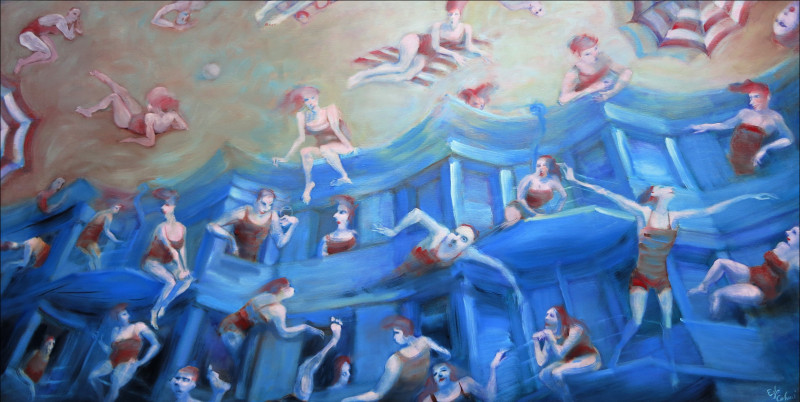 Eglė Colucci tapytas paveikslas Prisimenant vasarą II, Paveikslai moderniam interjerui , paveikslai internetu