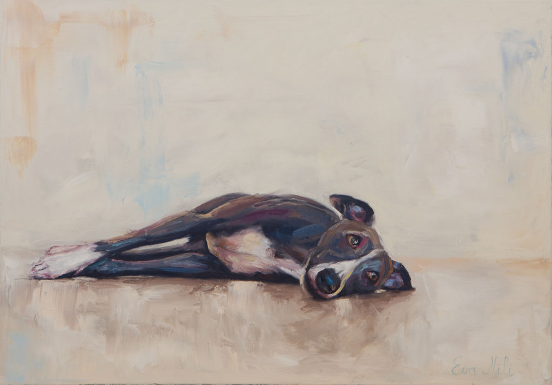 Lazy Day original painting by Eva Mili. Animalistic Paintings