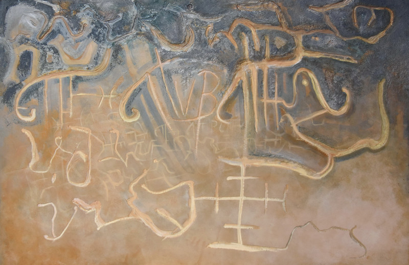 Saulė Želnytė tapytas paveikslas Žemės raštai, Abstrakti tapyba , paveikslai internetu