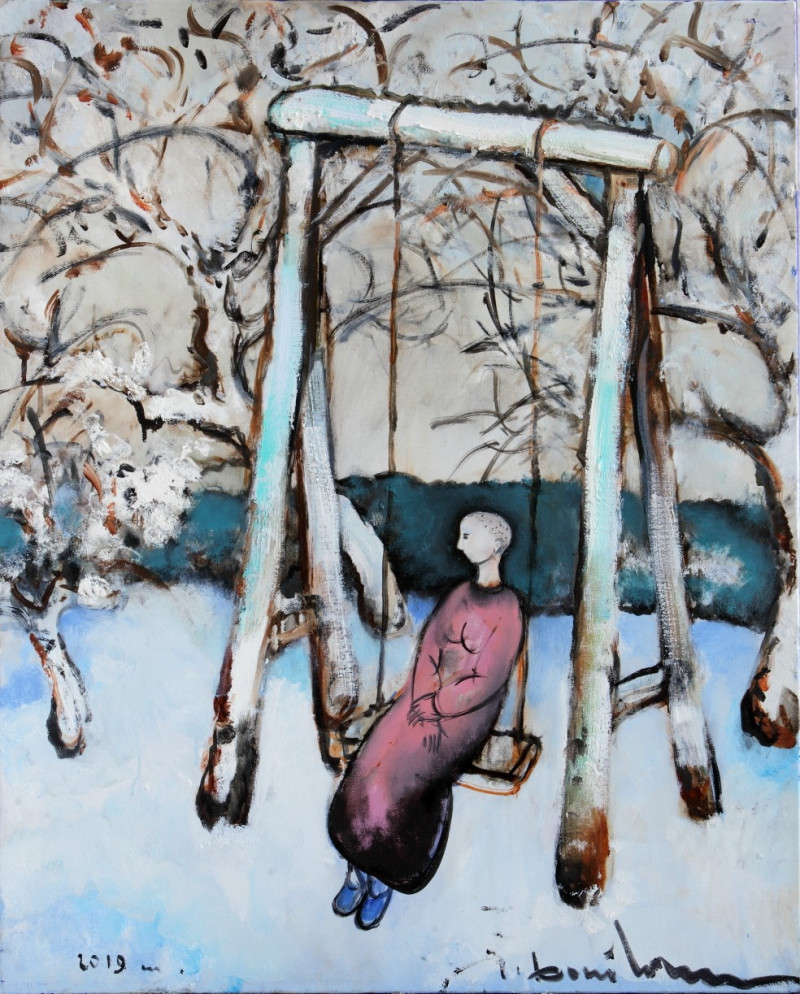 Jonas Daniliauskas tapytas paveikslas Žiemos supuoklės, Meno kolekcionieriams , paveikslai internetu
