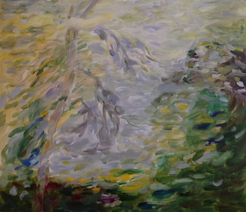 Birutė Ašmonienė tapytas paveikslas Paslaptinga Vilnelė, Abstrakti tapyba , paveikslai internetu