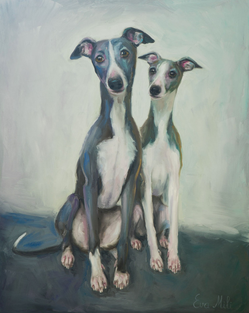 Together original painting by Eva Mili. Animalistic Paintings