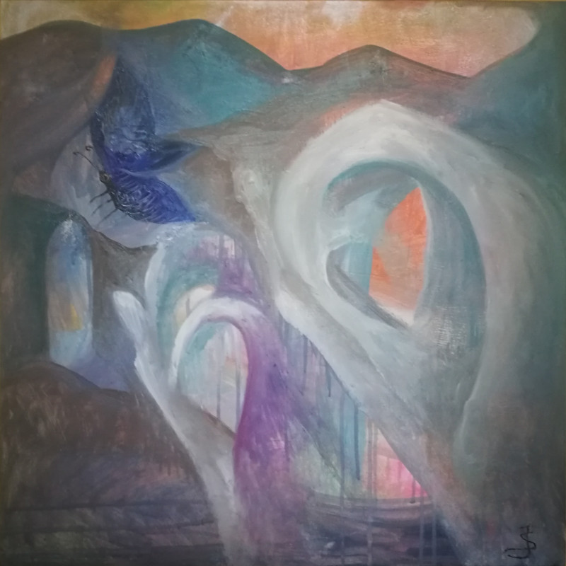 Simona Juškevičiūtė tapytas paveikslas Angelų sapnas, Abstrakti tapyba , paveikslai internetu