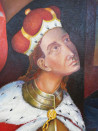 Arnoldas Švenčionis tapytas paveikslas Vytautas Didysis ir Jogaila. Žalgirio mūšiui besiruošiant, Tapyba su žmonėmis , paveik...