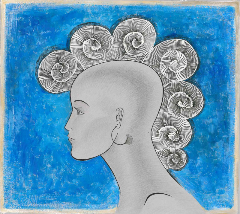 Ieva Stoškienė tapytas paveikslas Mano vardas - Mėlyna, Linijos Menas , paveikslai internetu