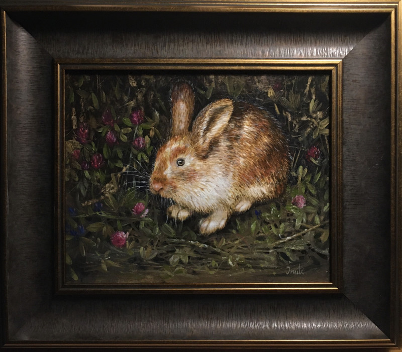 Onutė Juškienė tapytas paveikslas Tarp dobilų, Animalistiniai paveikslai , paveikslai internetu
