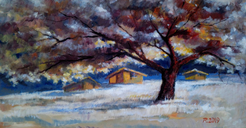 Aloyzas Pacevičius tapytas paveikslas Medis, Paveikslai su Žiema , paveikslai internetu
