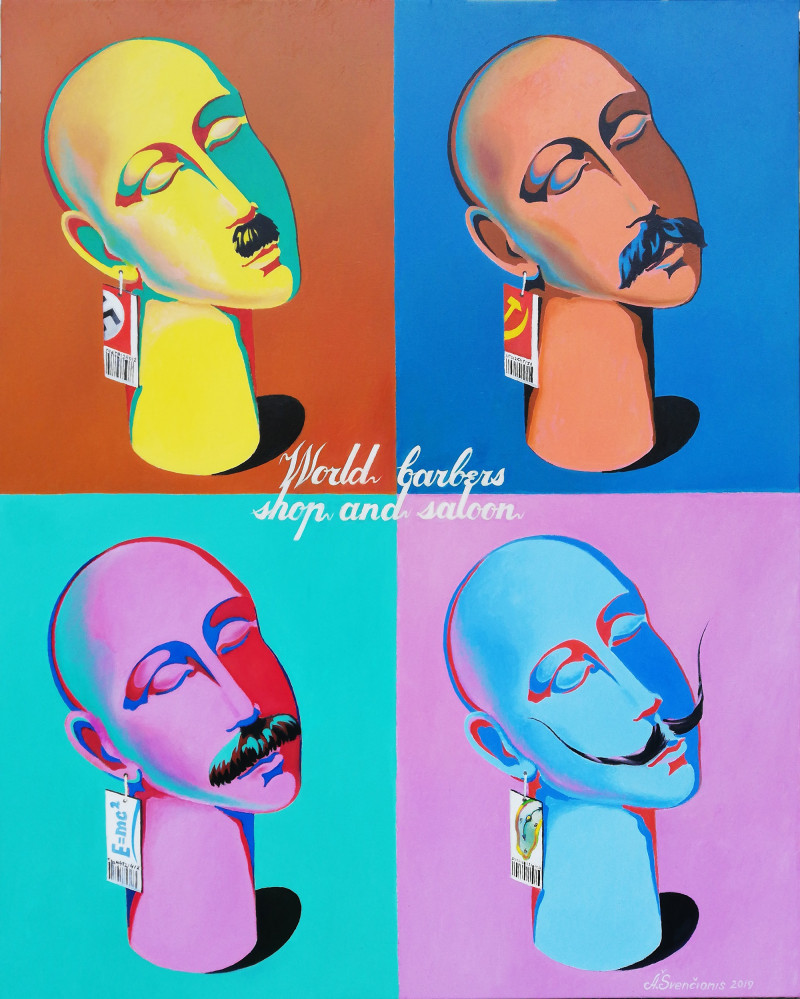 Most Famous Moustache by Andy Warhol original painting by Arnoldas Švenčionis. Paintings With People