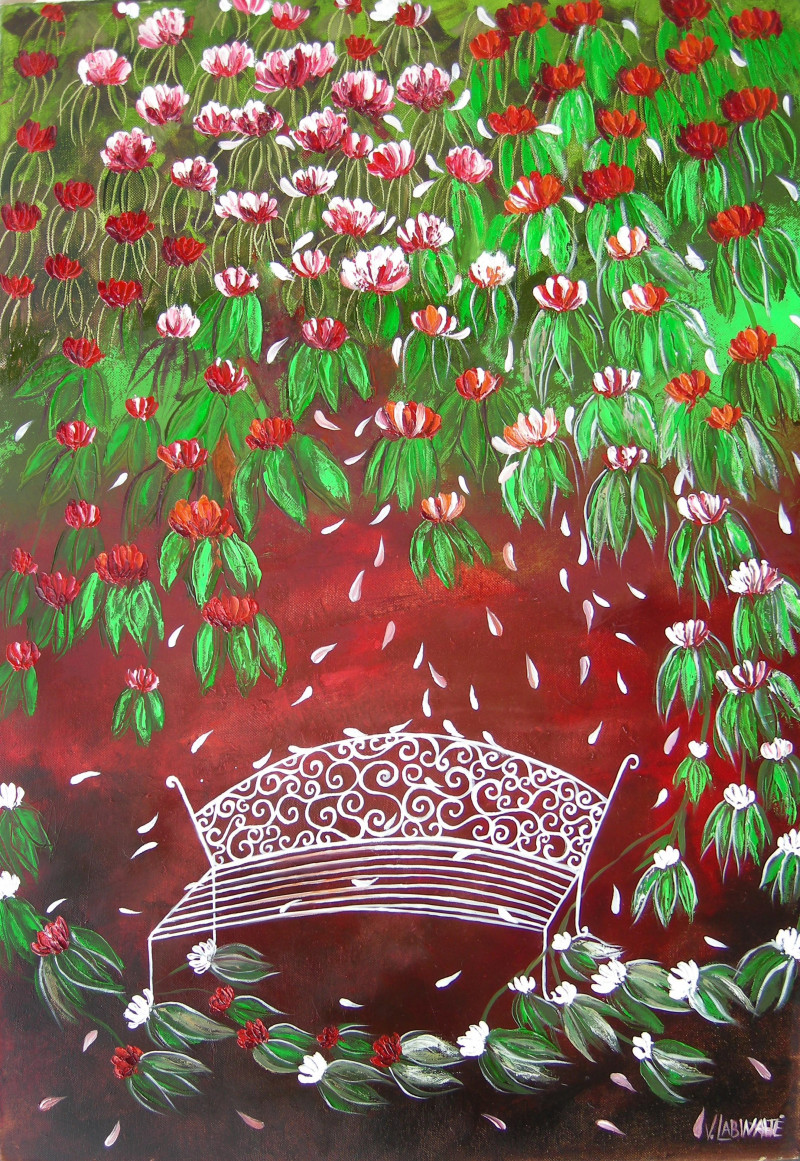 Dreamy garden III original painting by Viktorija Labinaitė. Fantastic
