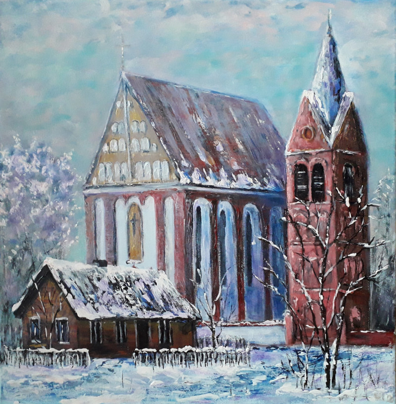 St. Anns Church in Skaruliai original painting by Petras Beniulis. Sacral