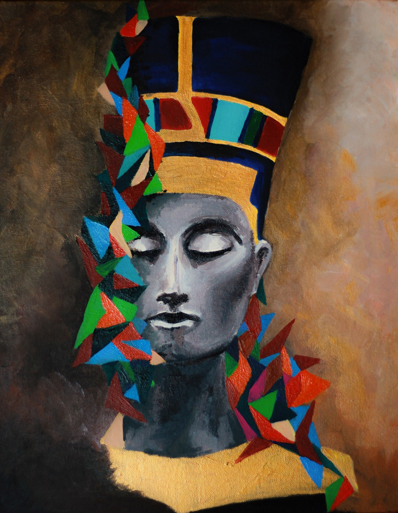 Agnė Mitkutė tapytas paveikslas Nefertiti kerai, Moters grožis , paveikslai internetu