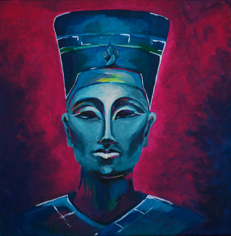 Agnė Mitkutė tapytas paveikslas Paslaptingoji Nefertiti, Moters grožis , paveikslai internetu
