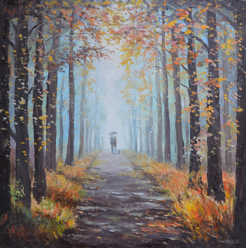 Rimantas Virbickas tapytas paveikslas Parke 3, Paveikslai su rudeniu , paveikslai internetu