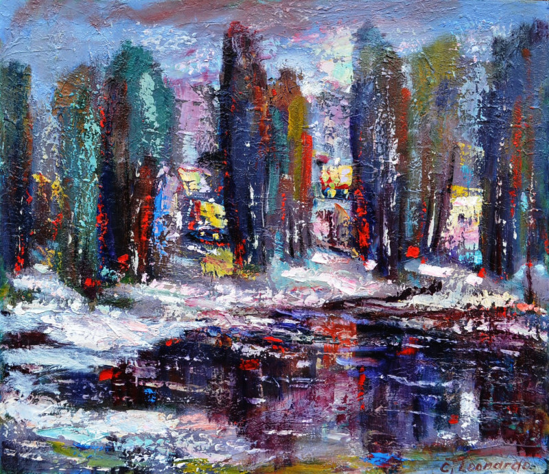 Žemaitija In The Winter original painting by Leonardas Černiauskas. Landscapes