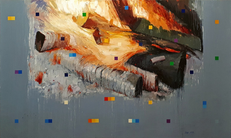 Sigitas Laurinavičius tapytas paveikslas Paskutinis laužas, Didelei erdvei , paveikslai internetu
