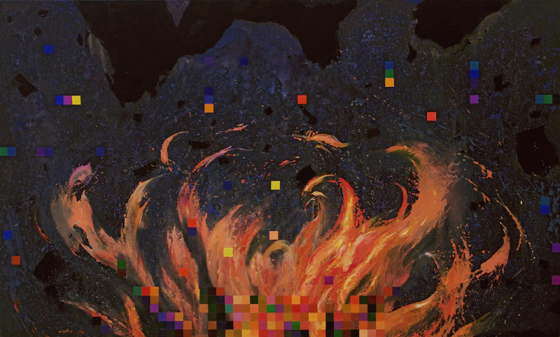 Sigitas Laurinavičius tapytas paveikslas Amžinoji ugnis, Didelei erdvei , paveikslai internetu
