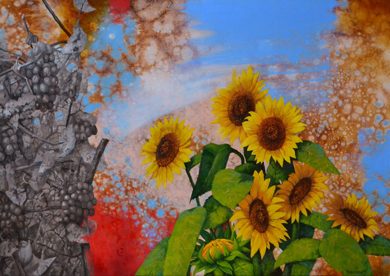 Artūras Braziūnas tapytas paveikslas Nauja diena, Gėlės , paveikslai internetu