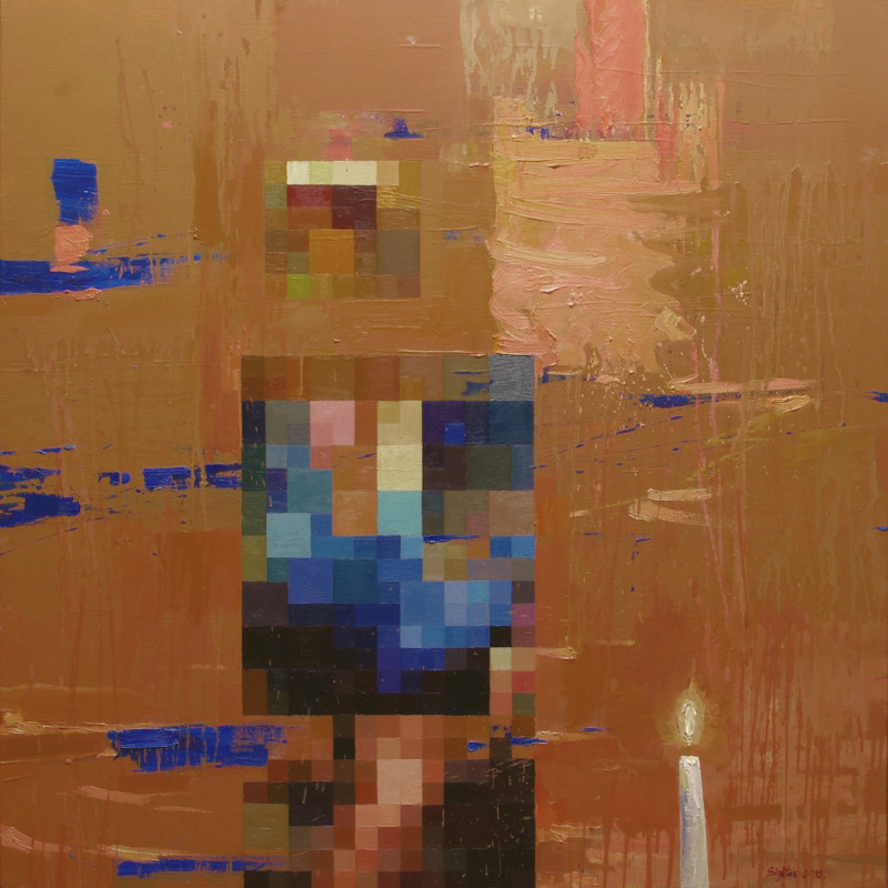 Sigitas Laurinavičius tapytas paveikslas Prisiminimų vakaras , Abstrakti tapyba , paveikslai internetu