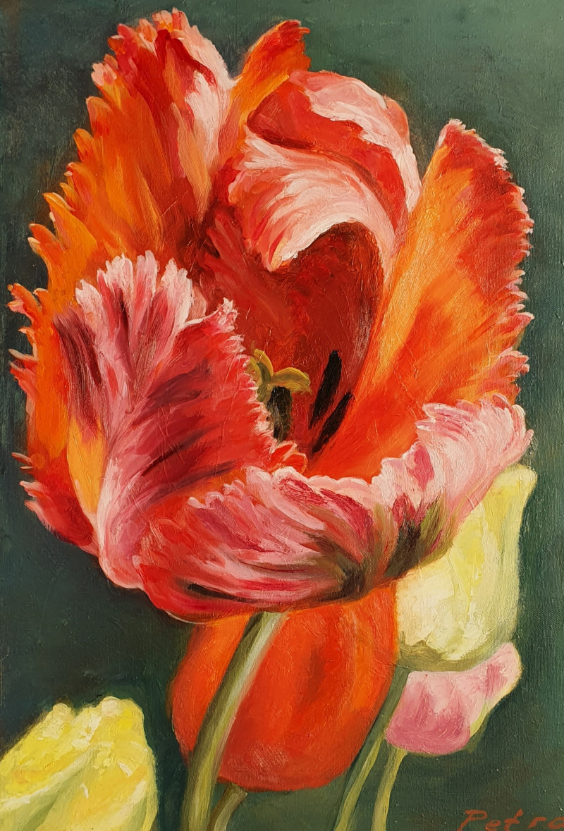 Tulips original painting by Nadia Petraitienė. Talk Of Flowers