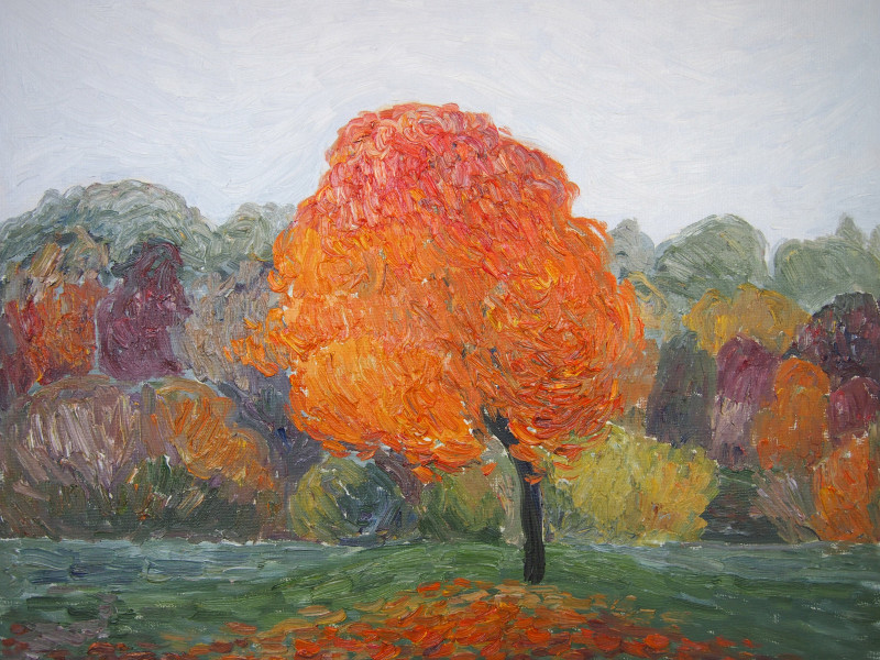 Autumn Maple original painting by Aida Kačinskaitė. Paintings With Autumn