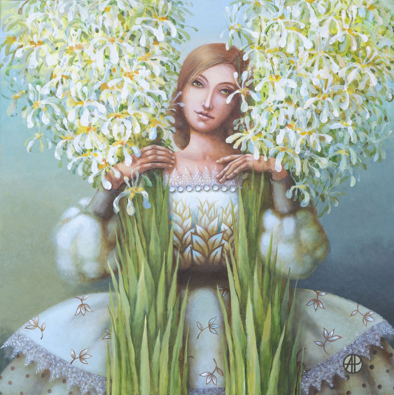 When Irises Bloom original painting by Aurina Griciūtė-Paškevičienė . Easter collection