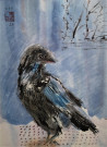 Jūra Vaškevičiūtė tapytas paveikslas Birds 89, Kaligrafija - Rytų tapyba , paveikslai internetu