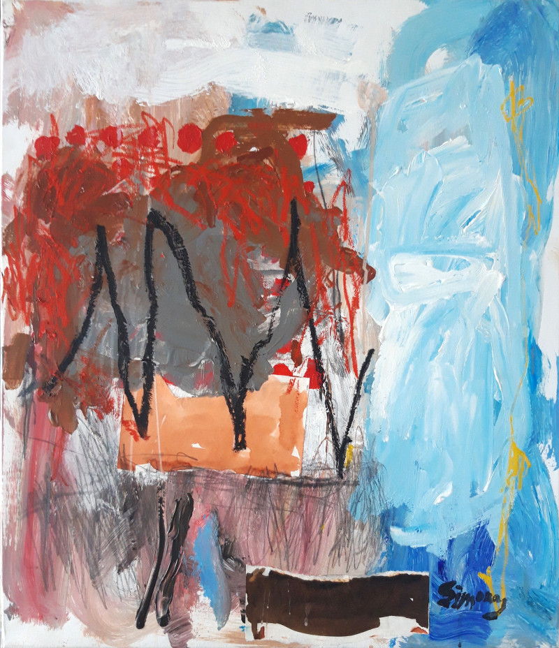 Simonas Skrabulis tapytas paveikslas Balta diena, Abstrakti tapyba , paveikslai internetu