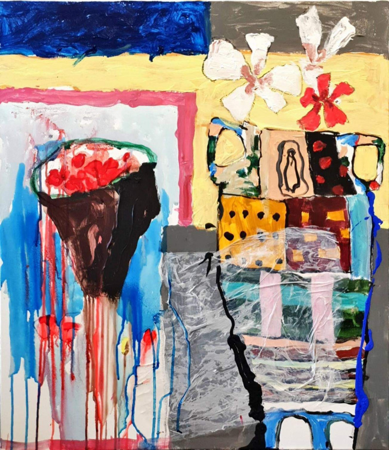 Simonas Skrabulis tapytas paveikslas Dienos pradžia, Abstrakti tapyba , paveikslai internetu