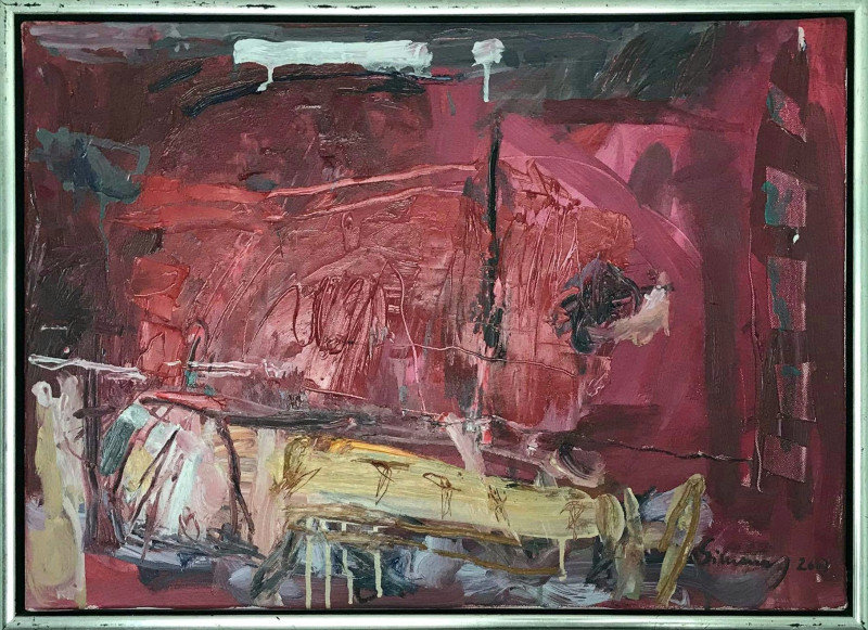 Simonas Skrabulis tapytas paveikslas Raudonos uogos, Abstrakti tapyba , paveikslai internetu