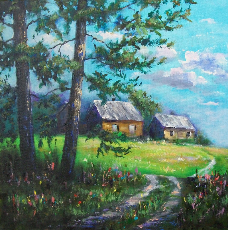In The Edge Of Forest original painting by Petras Beniulis. Landscapes