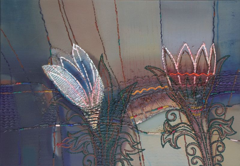 Vidmantas Zarėka tapytas paveikslas Nakties gėlės, Gėlių kalba , paveikslai internetu