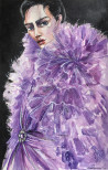 Daiva Karaliūtė-Smilgevičienė tapytas paveikslas Purple Fever, Mados iliustracija , paveikslai internetu