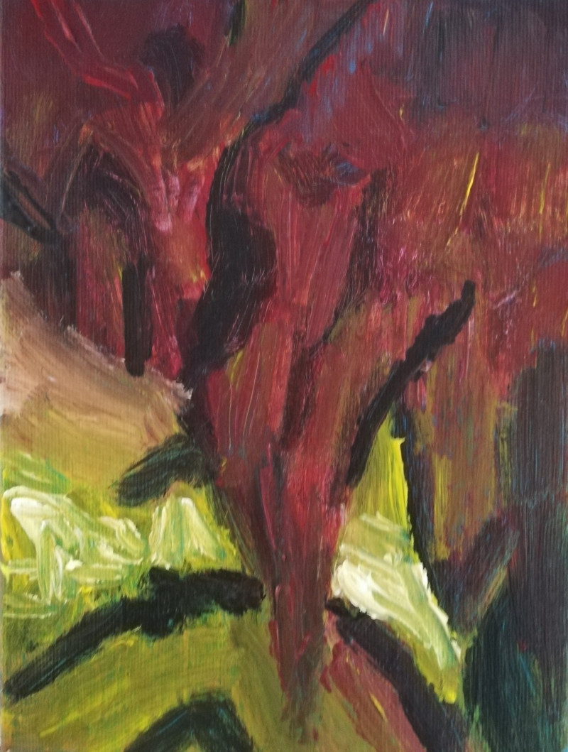 Birutė Paplauskaitė tapytas paveikslas Ugnies paslaptis, Abstrakti tapyba , paveikslai internetu