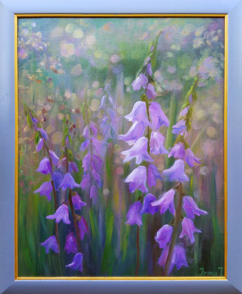 Meadow Flowers (Bluebell) original painting by Irena Jasiūnienė. Flowers