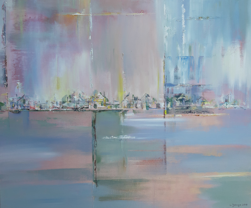 Laima Giedraitienė tapytas paveikslas Vasaros lietus, Abstrakti tapyba , paveikslai internetu