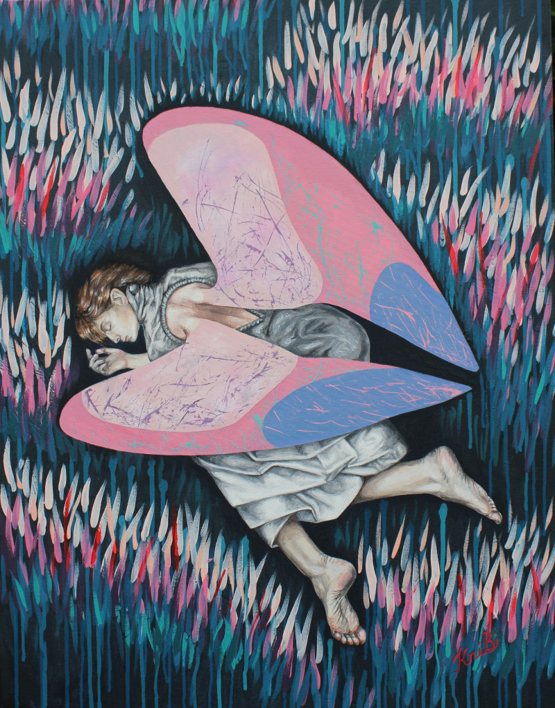 Kristina Šoblinskytė tapytas paveikslas Kritęs angelas, Angelų kolekcija , paveikslai internetu