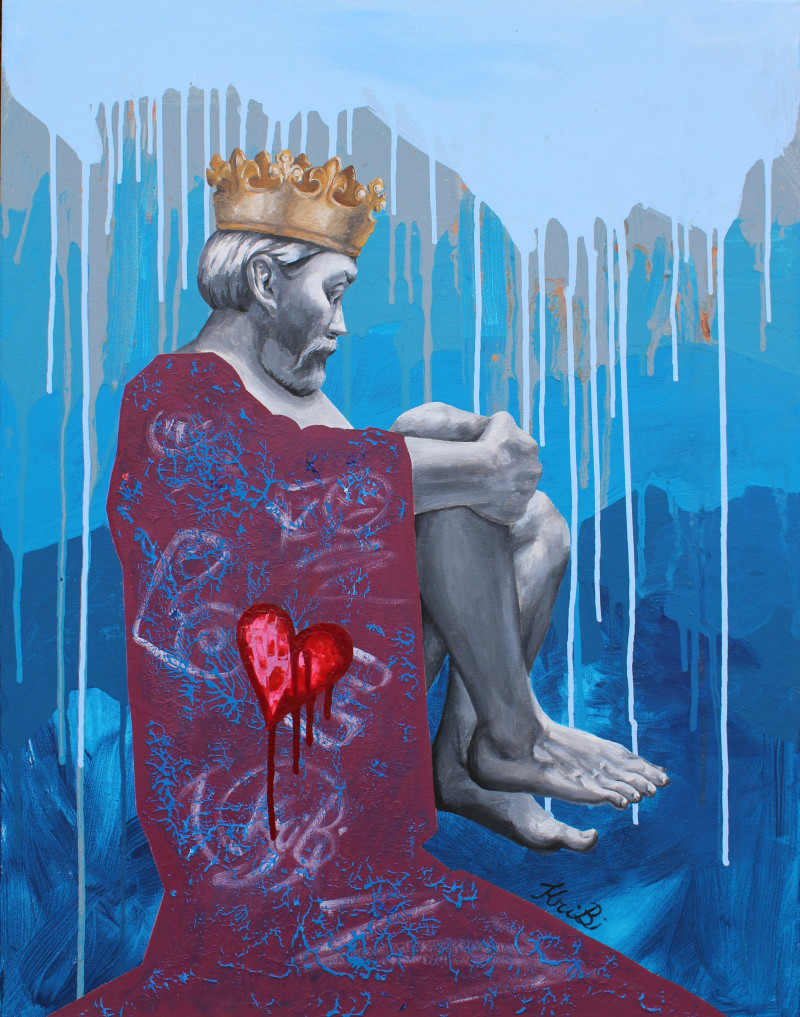 King of hearts original painting by Kristina Šoblinskytė. Paintings With People