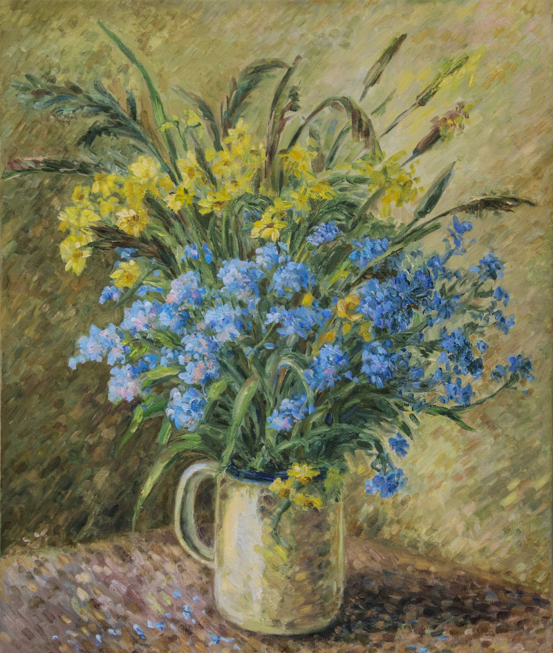Aleksandra Šimkutė-Norbutienė tapytas paveikslas Pievų gėlės, Gėlių kalba , paveikslai internetu