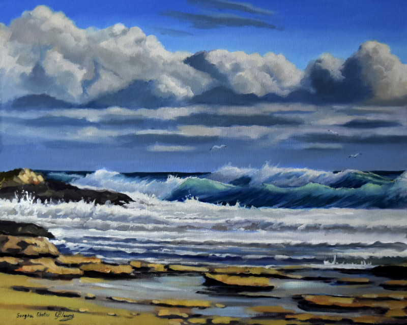 Sea And Clouds original painting by Serghei Ghetiu. Sea